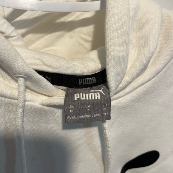Puma White Pullover Hoodie Size Medium - Picture 3 of 10